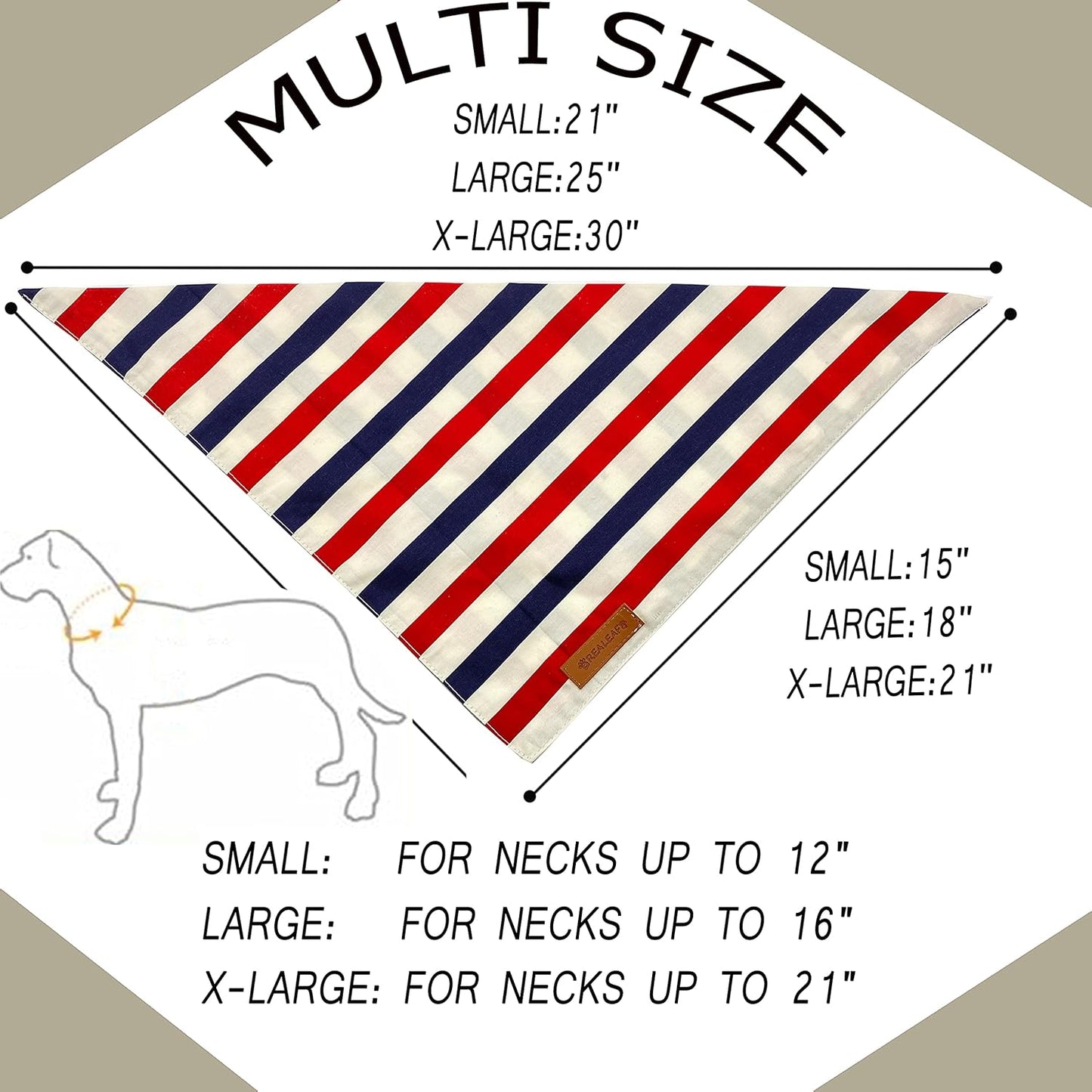 Reversible American Flag Dog Bandanas - 2 Pack, Premium Durable Fabric, Patriotic Scarves for Large and Extra Large Dogs
