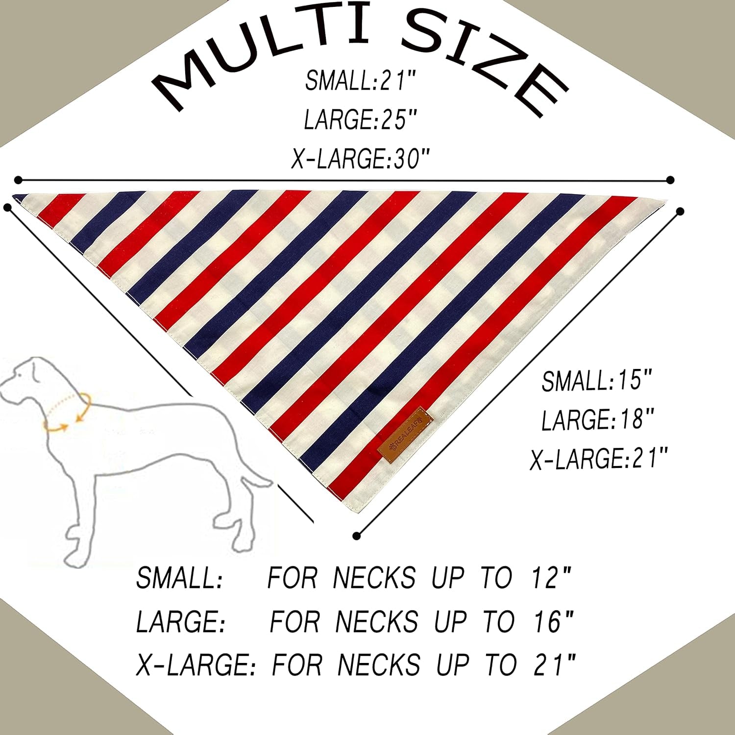 Reversible American Flag Dog Bandanas - 2 Pack, Premium Durable Fabric, Patriotic Scarves for Large and Extra Large Dogs