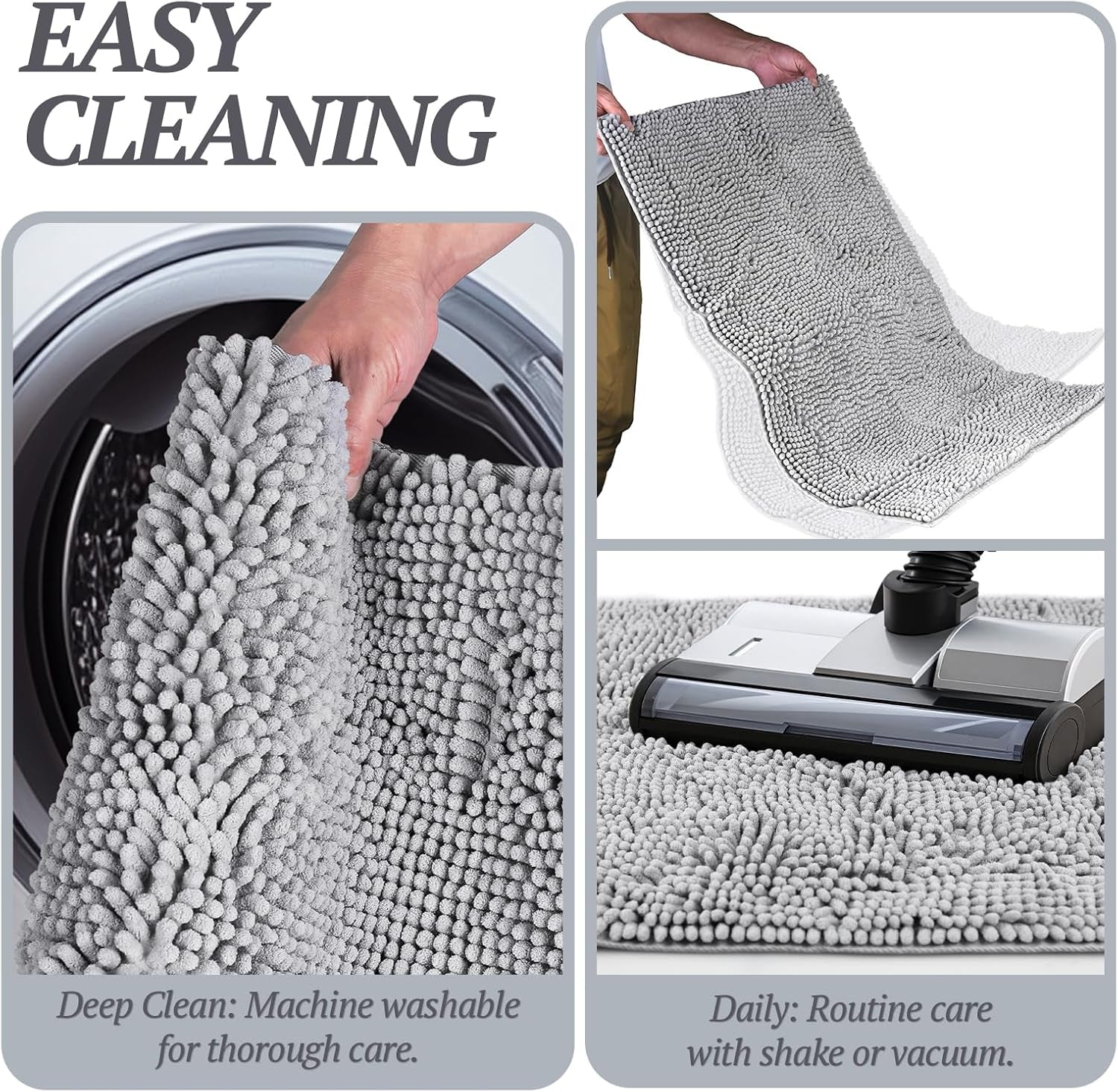Absorpmax Indoor Dog Door Mat - Waterproof and Washable Mud Trapper Rug for Entryways, 31" x 20", Grey