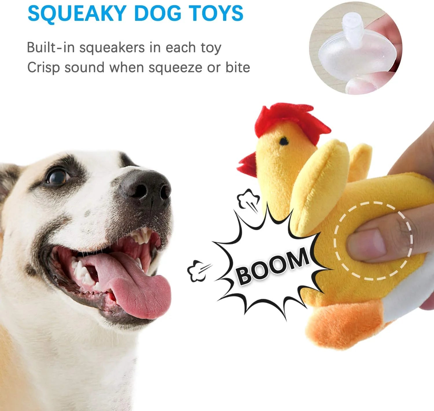 Plush Squeaky Dog Toy Set for Small to Medium Dogs - 12 Safe Chew Toys for Puppies Teething (6 Unique Designs)