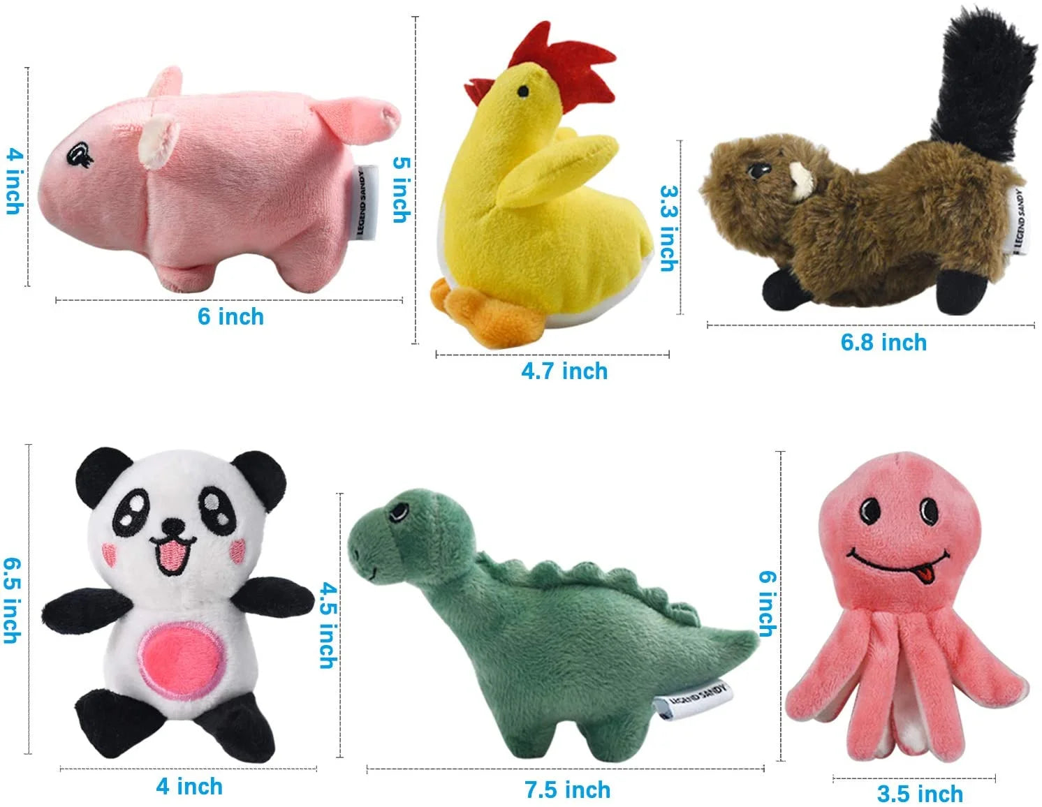 Plush Squeaky Dog Toy Set for Small to Medium Dogs - 12 Safe Chew Toys for Puppies Teething (6 Unique Designs)