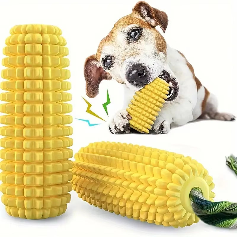 Durable Interactive Dog Chew Toys for Aggressive Chewers, Squeaky Corn Stick Toy for Small and Large Puppies