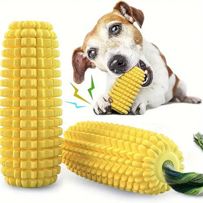 Durable Interactive Dog Chew Toys for Aggressive Chewers, Squeaky Corn Stick Toy for Small and Large Puppies