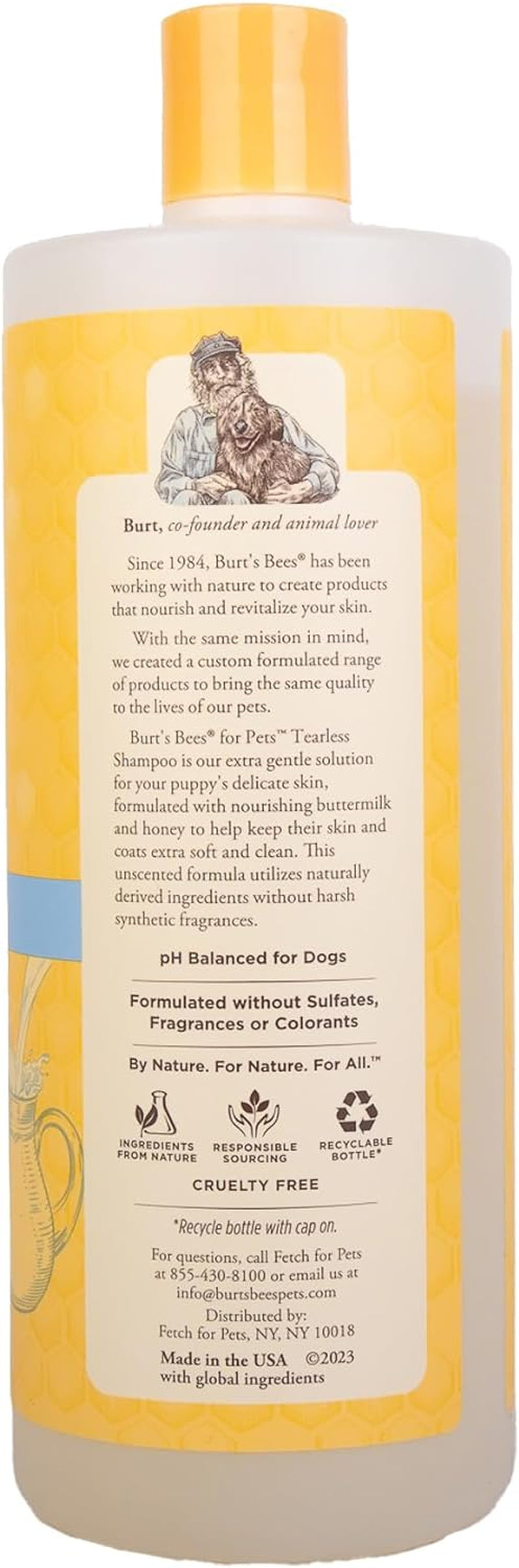 Tearless Puppy Shampoo with Buttermilk - 95% Natural Ingredients, Gentle Formula for Puppies, 32 Oz