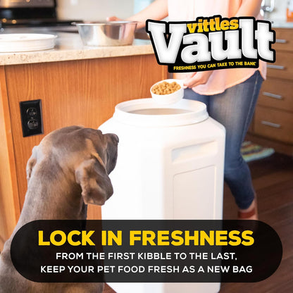 Vittles Vault Pet Food Storage Container - Airtight Storage Solution for Dog and Cat Food, Capacity up to 80 lbs, Made in the USA - Dimensions: 14" L x 28" H