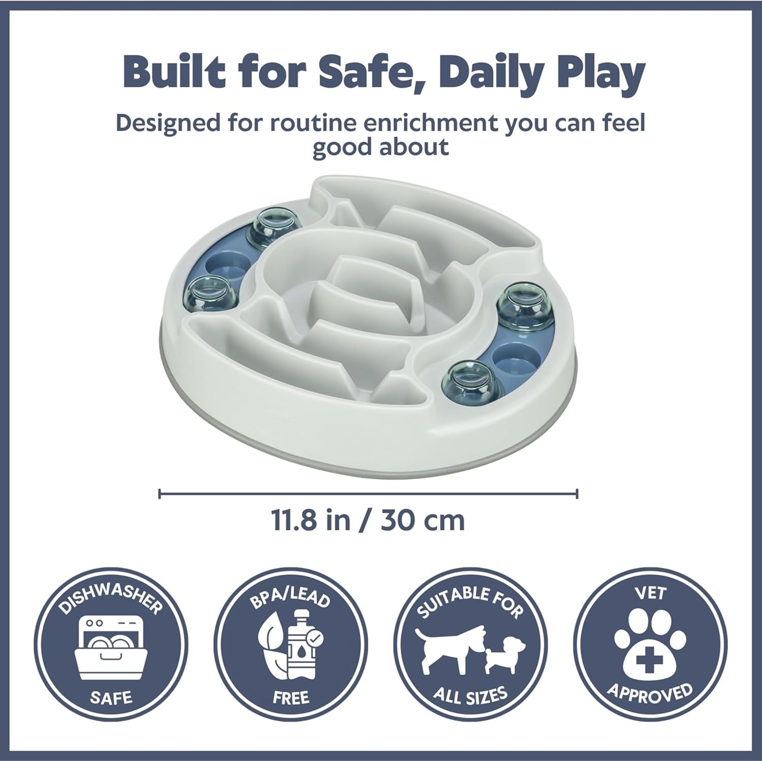 Interactive Slide & Feed Dog Activity Toy, Level 1 Food Puzzle for Cognitive Development and Enrichment