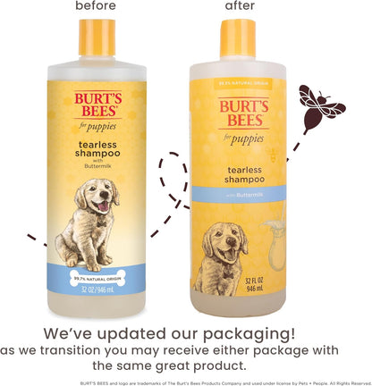 Tearless Puppy Shampoo with Buttermilk - 95% Natural Ingredients, Gentle Formula for Puppies, 32 Oz