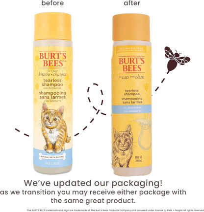 Tearless Buttermilk and Honey Kitten Shampoo, 99% Natural Origin, Gentle Formula for Sensitive and Itchy Skin, pH Balanced and Fragrance-Free, 10 Fl Oz