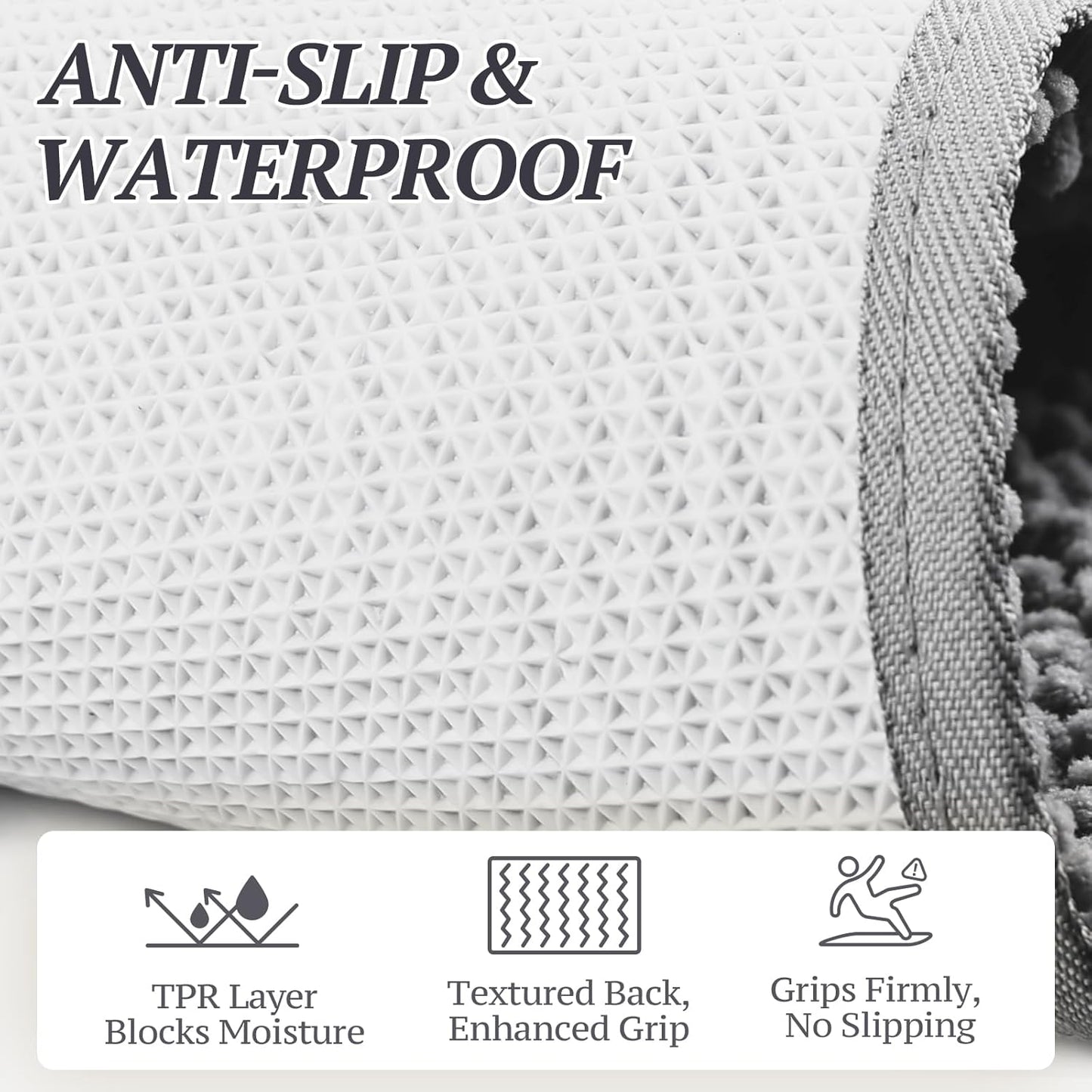 Absorpmax Indoor Dog Door Mat - Waterproof and Washable Mud Trapper Rug for Entryways, 31" x 20", Grey
