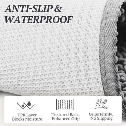 Absorpmax Indoor Dog Door Mat - Waterproof and Washable Mud Trapper Rug for Entryways, 31" x 20", Grey