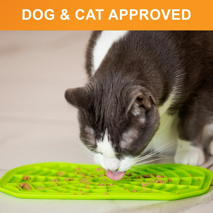 Neater Pets Neat-Lik Dog Lick Mat - Interactive Treat Licking Pad for Dogs and Cats, Reduces Anxiety and Boredom, Peanut Butter Slow Feeder, Suitable for Small and Large Breeds (Purple & Green)