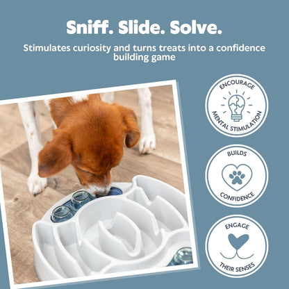 Interactive Slide & Feed Dog Activity Toy, Level 1 Food Puzzle for Cognitive Development and Enrichment
