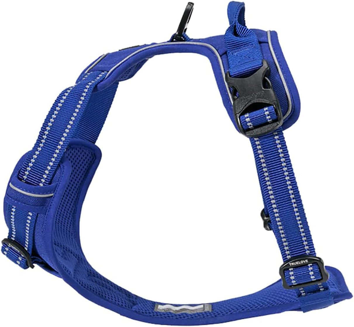 Adjustable No-Pull Reflective Dog Harness - Comfortable Control Vest in Royal Blue (Medium) by Truelove TLH5651