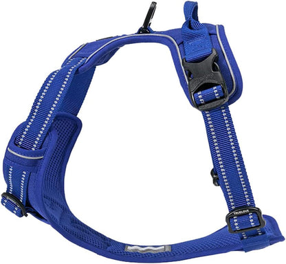 Adjustable No-Pull Reflective Dog Harness - Comfortable Control Vest in Royal Blue (Medium) by Truelove TLH5651