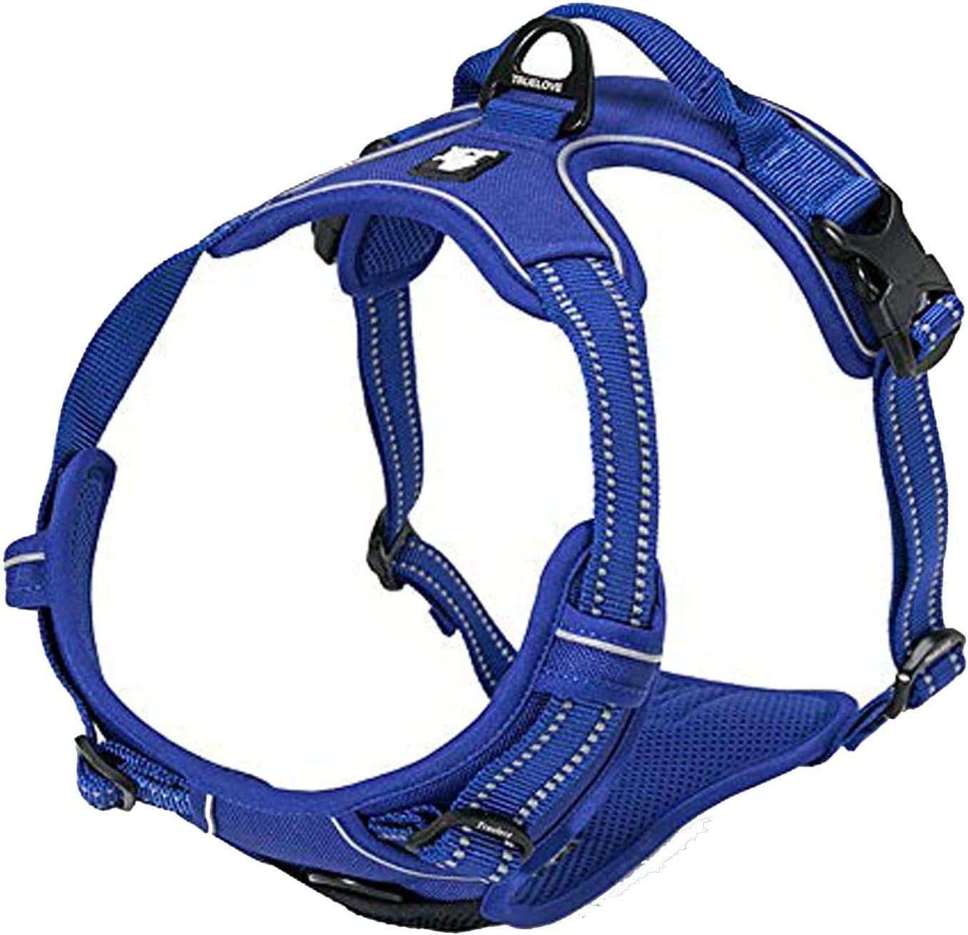 Adjustable No-Pull Reflective Dog Harness - Comfortable Control Vest in Royal Blue (Medium) by Truelove TLH5651